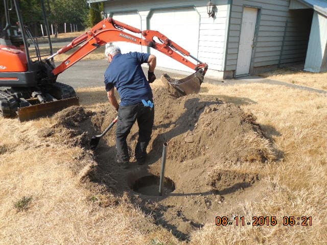 Septic system repair work